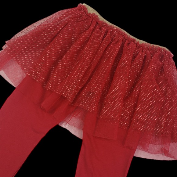 Girl's Sequin Graphic T-Shirt‎ & legging Two Piece Set Size 5  Red white New - Picture 12 of 16